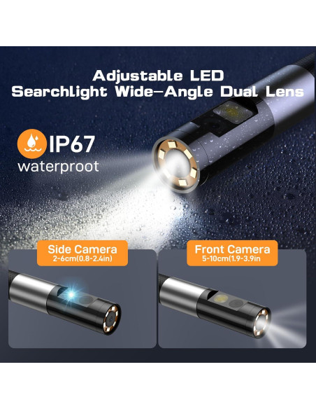 Borescopio Articulado Acekool 1280P 1.68m con Luz LED