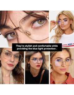 Gafas Dollger bloqueadoras luz azul para mujeres, marco retro 2
