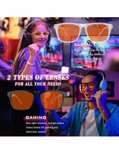 Gafas de luz azul HMITY para hombres y mujeres, lentes ámbar