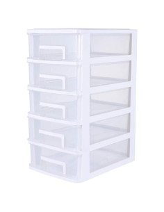 PATKAW Organizador de Cajones de Plástico 5 Cajones 31.4x21.1cm