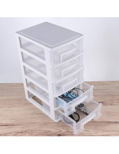 PATKAW Organizador de Cajones de Plástico 5 Cajones 31.4x21.1cm 2
