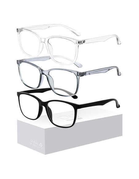 Gafas bloqueadoras de luz azul unisex - Paquete de 3 modelos