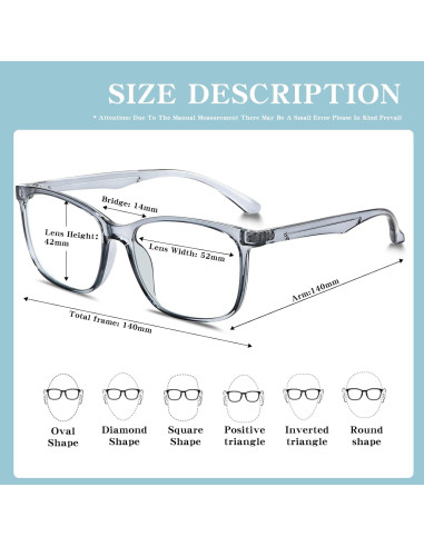 Gafas bloqueadoras de luz azul unisex - Paquete de 3 modelos