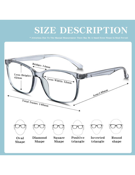 Gafas bloqueadoras de luz azul unisex - Paquete de 3 modelos