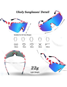 Gafas de sol deportivas Ukoly UV400 para hombres y mujeres 2
