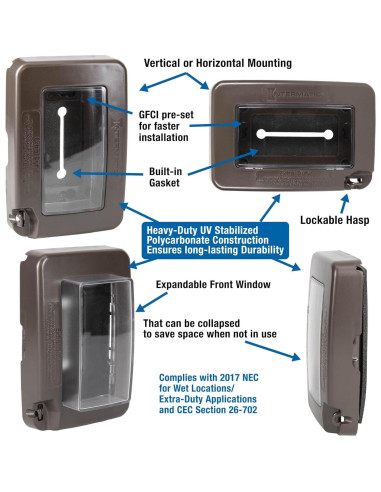Cubierta a Prueba de Climas Intermatic WP7000BR 1 Gang Marrón