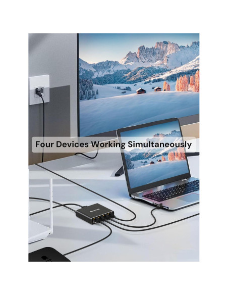 Divisor Ethernet 1 a 4 Dockteck 1000Mbps RJ45 Aluminio