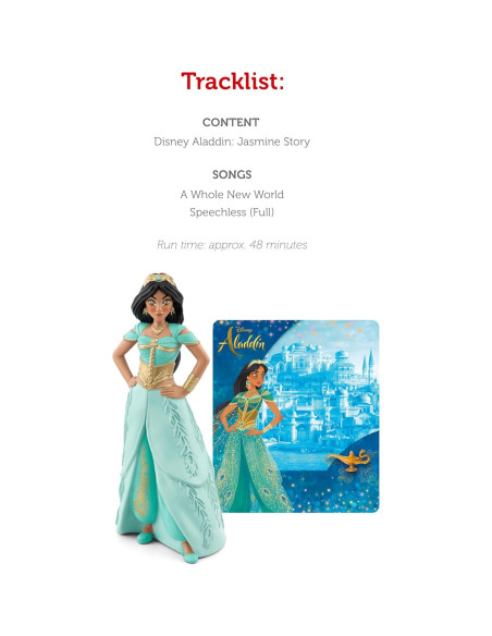 Figurita de audio Tonies Jasmine Aladino Disney 10.8x3.5x20cm Figurita de audio Tonies Jasmine Aladino Disney 10.8x3.5x20cm