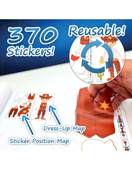 Libro de Pegatinas Reutilizables HMmagnets - 370 Pegatinas