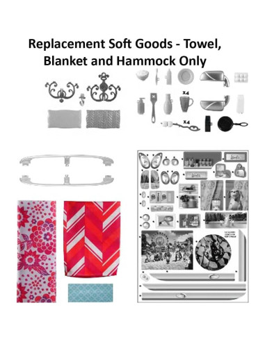 Juego de Camping Pop-Up Barbie CJT42 Toalla Manta Hamaca