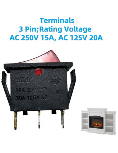 Paquete de 6 Interruptores Rocker HHLZDHH KCD3 15A 250V 2