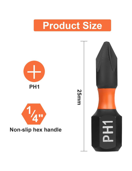 Conjunto de Puntas de Destornillador BAIDETS PH1 20Pcs 25mm