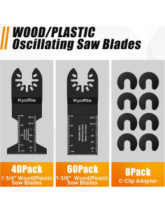 Kit de 100 Cuchillas Oscilantes Kyoffiie para Madera y Plástico 2