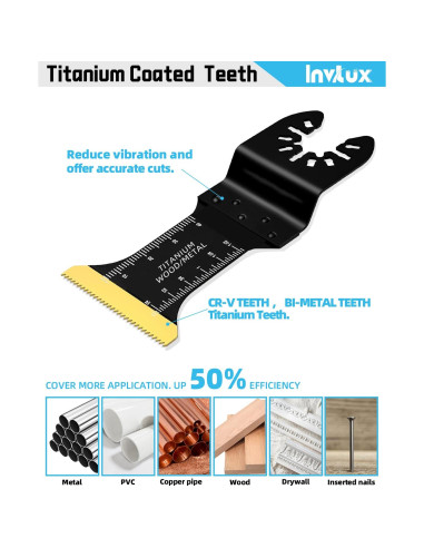 Kit de 10 Cuchillas de Sierra Oscilante Invtux para Madera y Metal