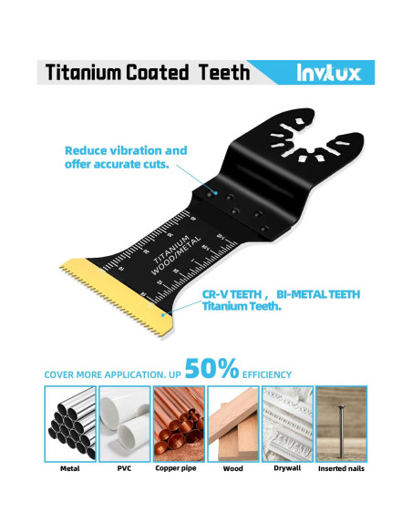 Kit de 10 Cuchillas de Sierra Oscilante Invtux para Madera y Metal