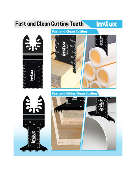 Kit de 10 Cuchillas de Sierra Oscilante Invtux para Madera y Metal