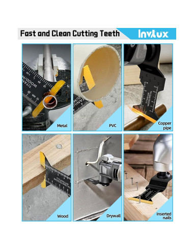 Kit de 10 Cuchillas de Sierra Oscilante Invtux para Madera y Metal