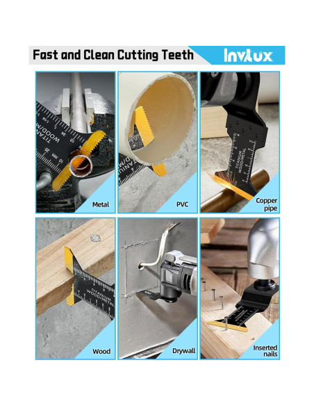 Kit de 10 Cuchillas de Sierra Oscilante Invtux para Madera y Metal