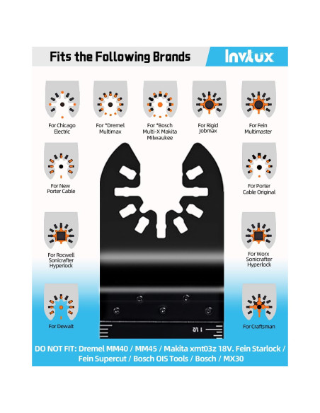 Kit de 10 Cuchillas de Sierra Oscilante Invtux para Madera y Metal