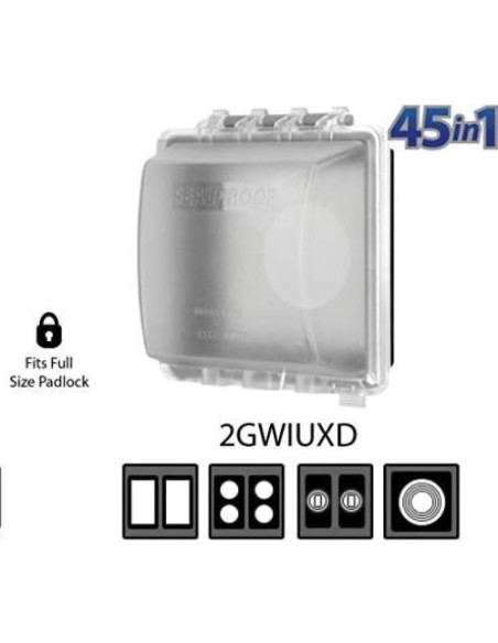 Cubierta de Salida a Prueba de Climas Sealproof 2-Gang Bloqueable