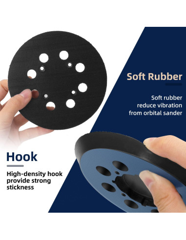 Paquete de 2 almohadillas de lijado Dewalt 5" (12.7 cm) 8 agujeros