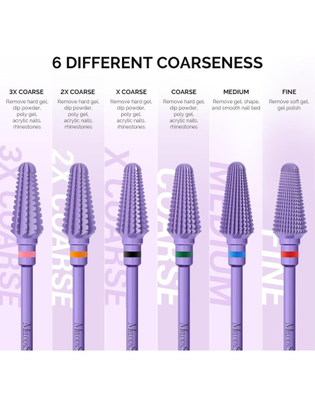 Brocas de Taladro de Uñas MelodySusie 3/32'' Carburo Púrpura