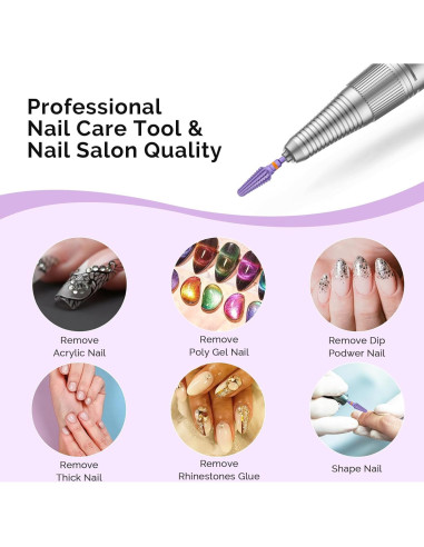 Brocas de Taladro de Uñas MelodySusie 3/32'' Carburo Púrpura