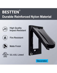 Tapa de Enchufe Exterior BESTTEN 3 Paquetes GFCI Negro 2