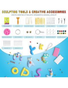 Set de Arcilla Polimérica CyAJM 50 Colores 1.27 kg con Accesorios 2