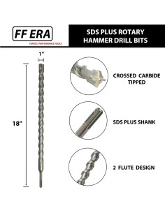 Broca de Martillo Rotativo SDS Plus FF ERA 25mm x 450mm Carburo 2