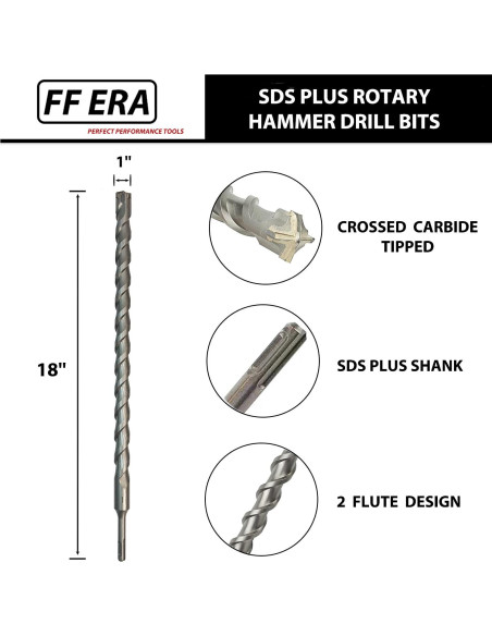 Broca de Martillo Rotativo SDS Plus FF ERA 25mm x 450mm Carburo