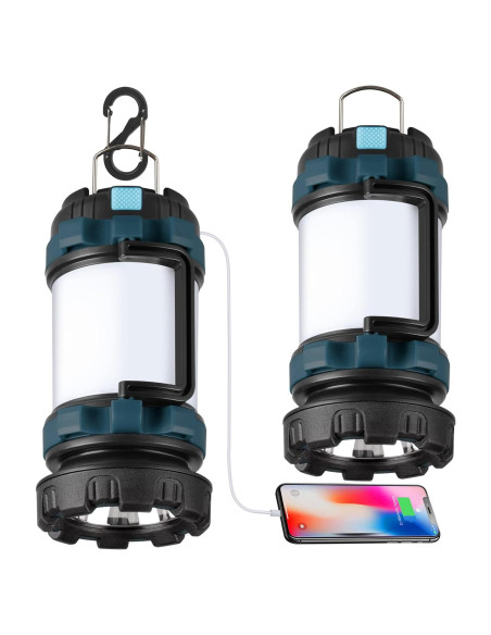 Linterna de Camping BOBKID 2 Paquetes 1000LM Recargable USB