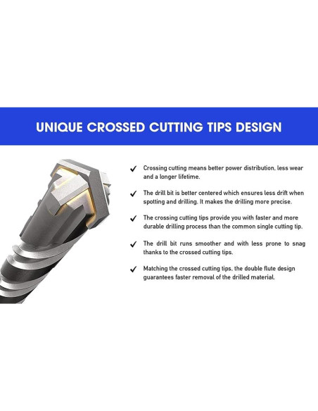 Broca de Martillo Rotativo SDS Plus FF ERA 25mm x 450mm Carburo