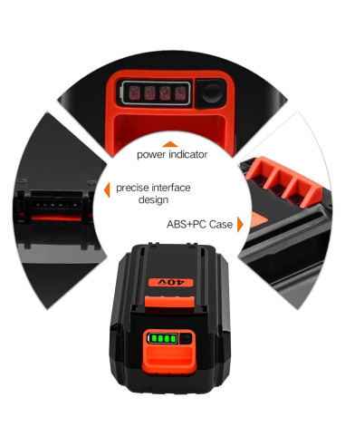 2 Baterías de Reemplazo 40V 3000mAh Litio Enermall para Black & Decker