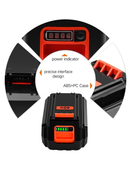 2 Baterías de Reemplazo 40V 3000mAh Litio Enermall para Black & Decker