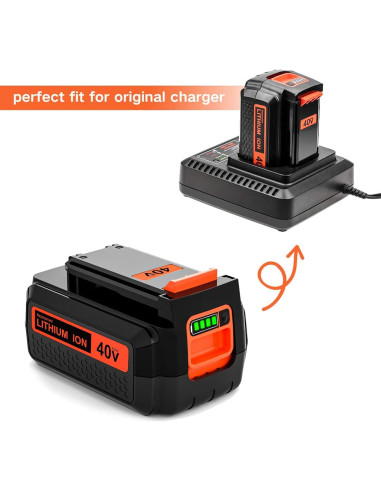 2 Baterías de Reemplazo 40V 3000mAh Litio Enermall para Black & Decker