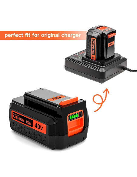 2 Baterías de Reemplazo 40V 3000mAh Litio Enermall para Black & Decker