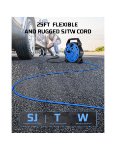 Carrete de Cable DEWENWILS 25FT con 4 Salidas y 2 USB 2