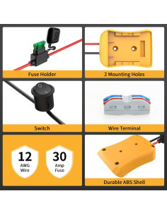 Adaptador de Batería Kzreect 20V para Juguetes RC con Fusible 2