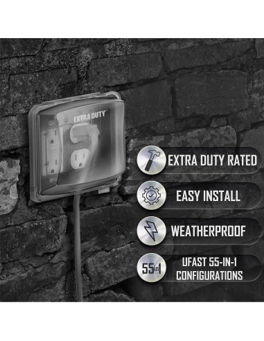 Cubierta de Enchufe Eléctrico TayMac MM2420C 2-Gang Transparente