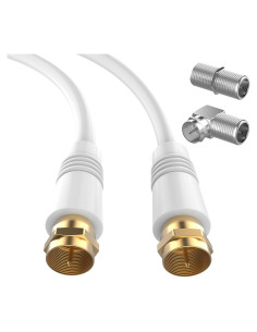 Cable coaxial RG6 0.61 m ECJTU con conectores chapados en oro