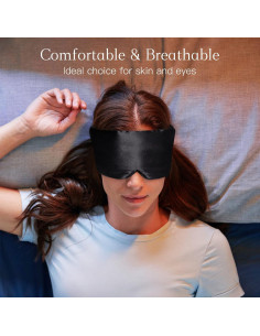 Máscara de Ojos de Seda iCooBreeze Ajustable Negra 1PC 2