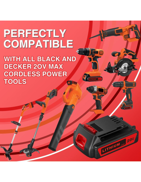 Batería de Reemplazo VANTTECH 20V 3000mAh para Black & Decker