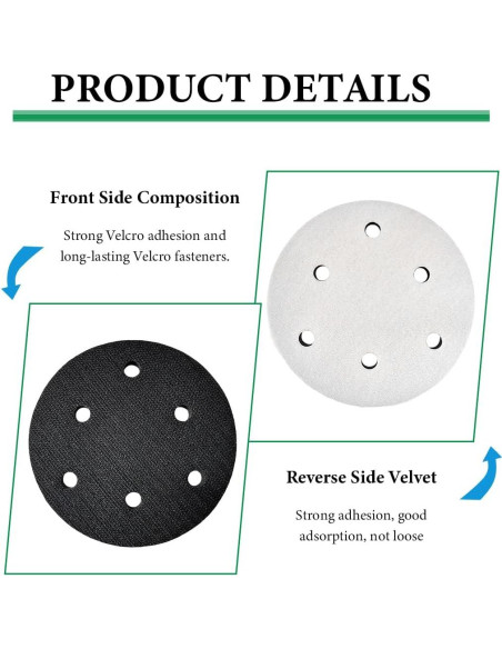 2 Almohadillas de Lijado Suave 12.5 cm DXNQ con Gancho