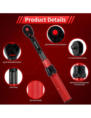 Juego de Llave de Torque Hairich 16PCS 2.3-24.9 N.M para Bicicleta