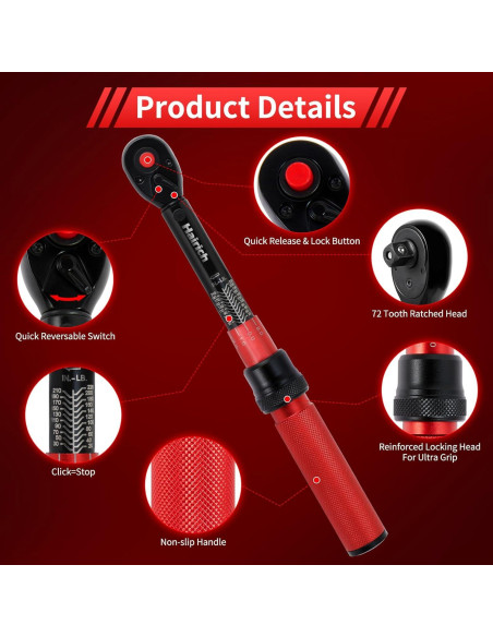 Juego de Llave de Torque Hairich 16PCS 2.3-24.9 N.M para Bicicleta