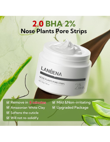 Set LANBENA 3 en 1: Tiras para Poros + Suero + Máscara