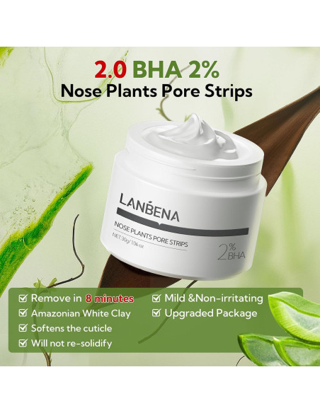 Set LANBENA 3 en 1: Tiras para Poros + Suero + Máscara