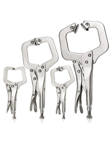 Juego de 4 Pinzas de Cierre en C Minatee 15-28 cm Ajustables