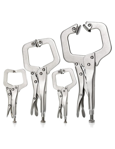 Juego de 4 Pinzas de Cierre en C Minatee 15-28 cm Ajustables
